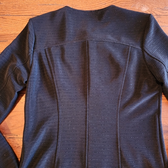 Dennis by Dennis Basso Zip Front Lined Jacket Size 4 Color Black w/ shimmer - Picture 13 of 14